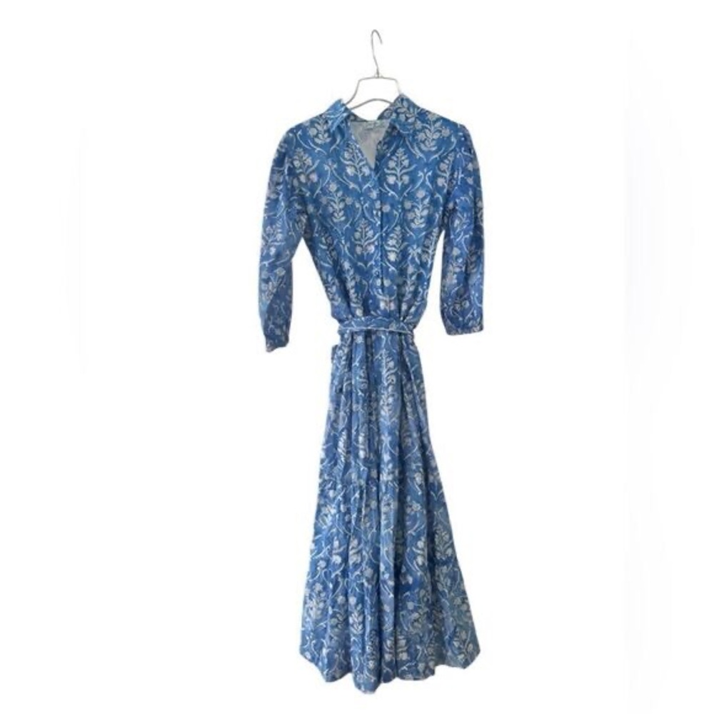 Darlington Isle - The Wimberly Deep Blue Maxi Dress Blockprint NWT XL - Picture 2 of 4